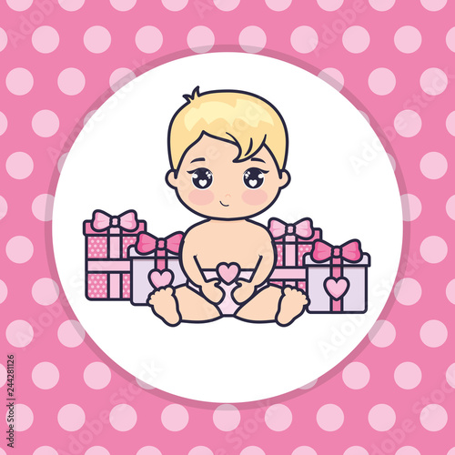 little cupid baby with gift
