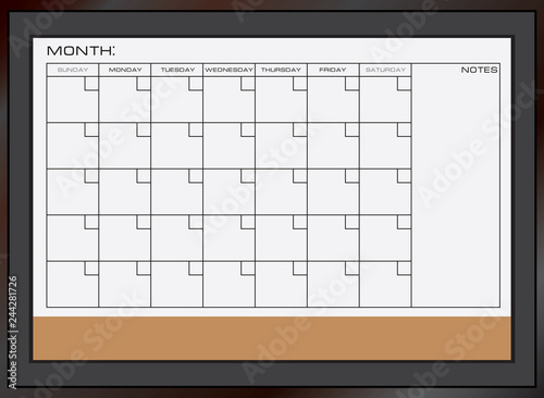 Dry erase calendar board