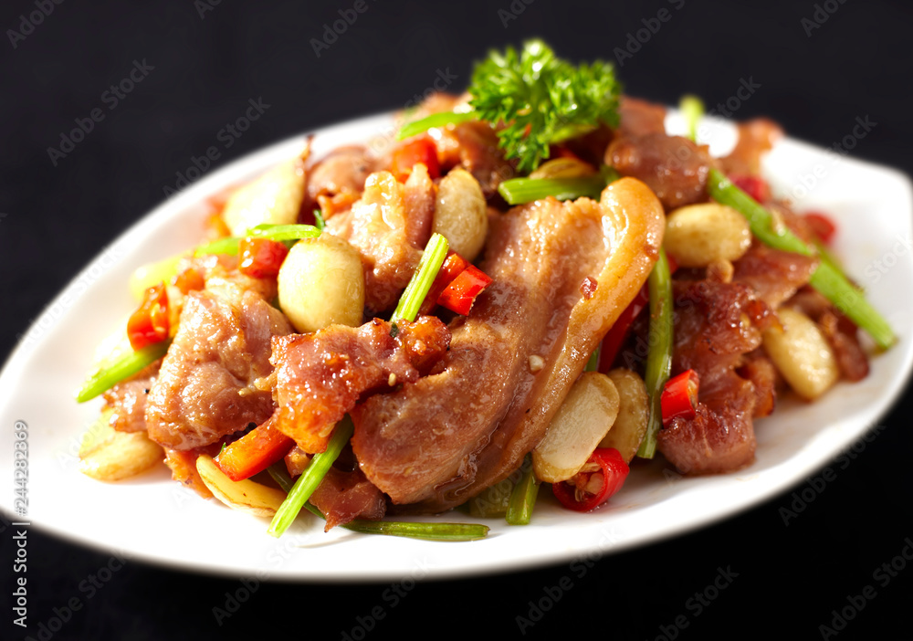 Delicious Chinese cuisine, fried pork