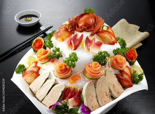 Delicious Japanese cuisine, sashimi platter