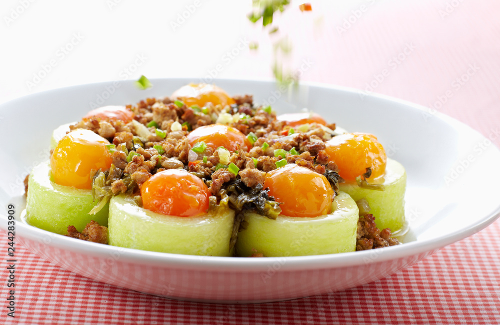Delicious Chinese cuisine, salted egg yolk minced melon Delicious Chinese cuisine, salted egg yolk minced melon