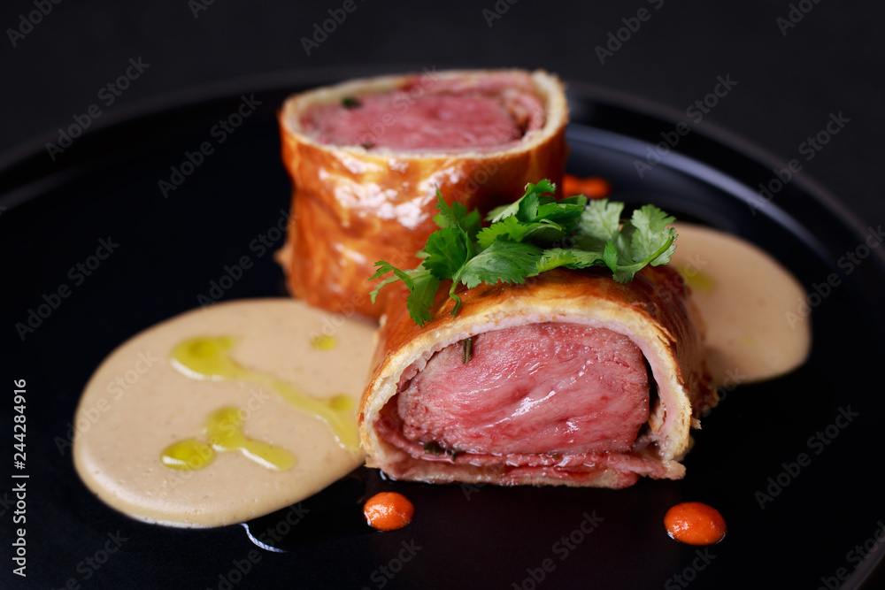 grill and barbeque, meat restaurant menu, juicy classic steak, beef Wellington, traditional cuisine