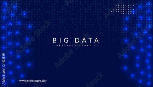 Big data background. Technology for visualization  artificial intelligence  deep learning and quantum computing. Design template for screen concept. Digital big data backdrop.