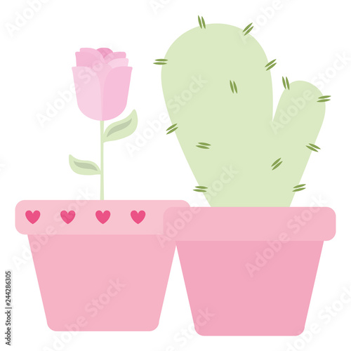 beautiful rose flower decorative icon