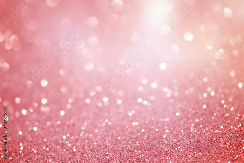 Quadro su tela colorful glittering Christmas lights. Blurred abstract background