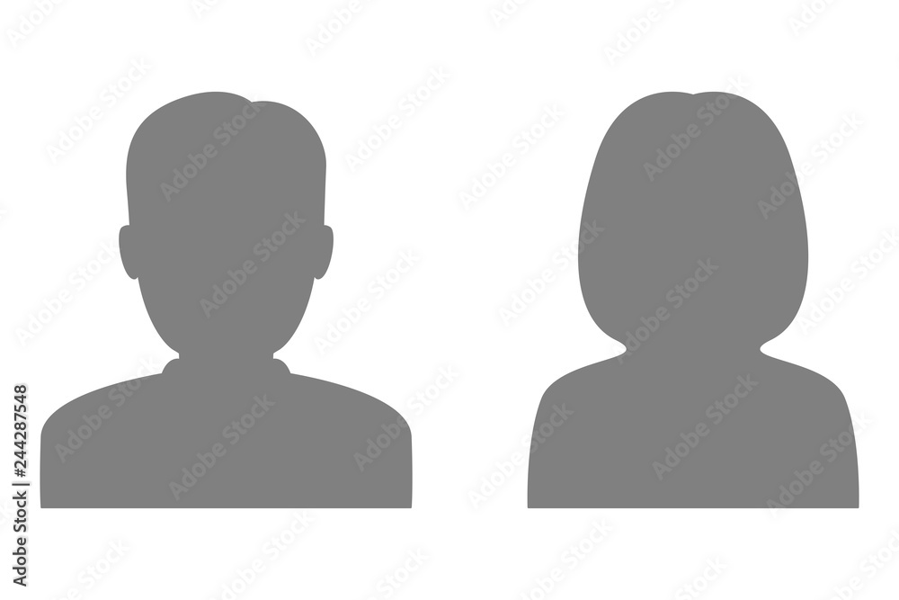 Anonymous man and woman silhouettes. Vector icon. Anonymous man and woman silhouettes. Vector icon.
