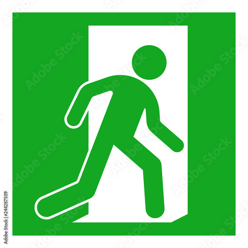 Emergency exit sign. Vector.