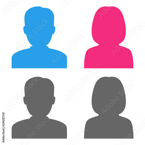 Male and female user avatars. Vector icon.