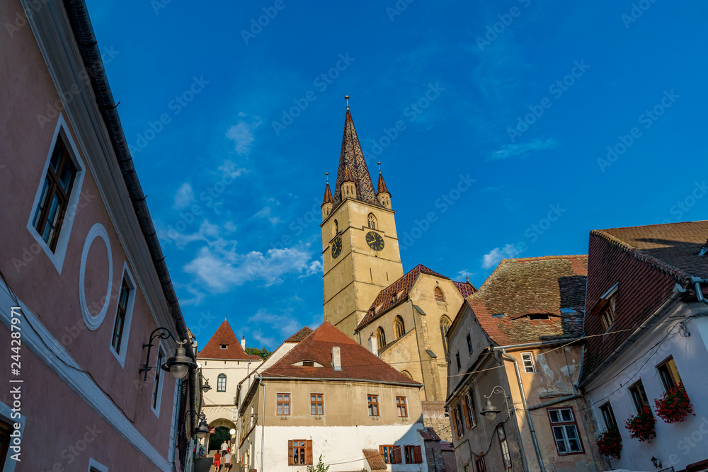 Obraz premium Lutheran Cathedral of Saint Mary in Sibiu, Transylvania region, Romania