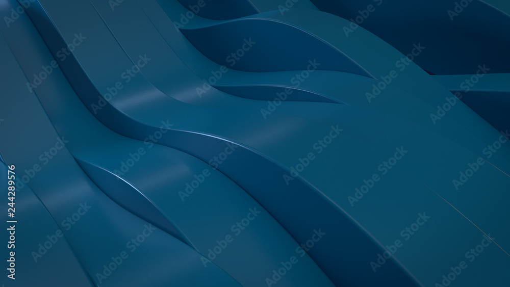 3d render blu elegant background with abstract waves line effect