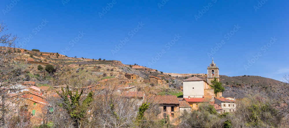 Panorama of Santibanez de Ayllon village in Spain