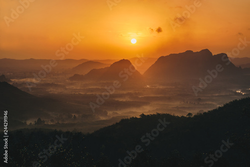 sunrise in mountains photo