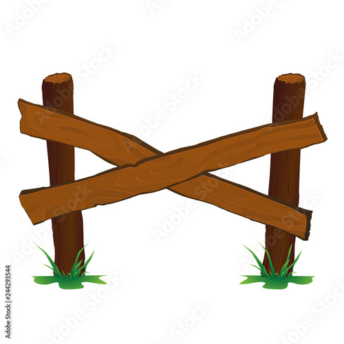 Wooden fence vector illustration