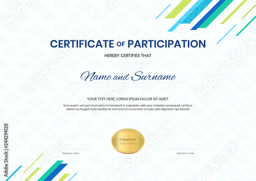 Certificate template in sport theme with watermark background, Diploma design