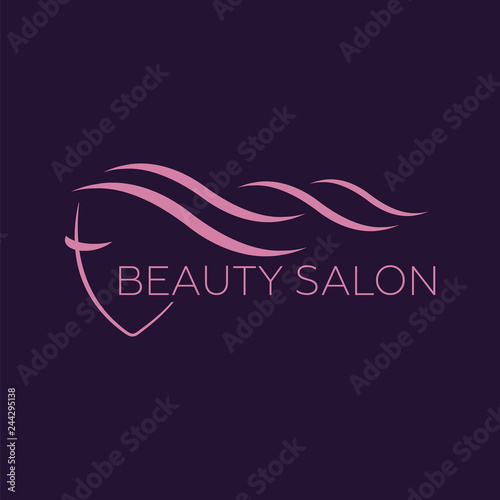 Beautiful woman logo template for hair salon, beauty salon, cosmetic. Background hair salon