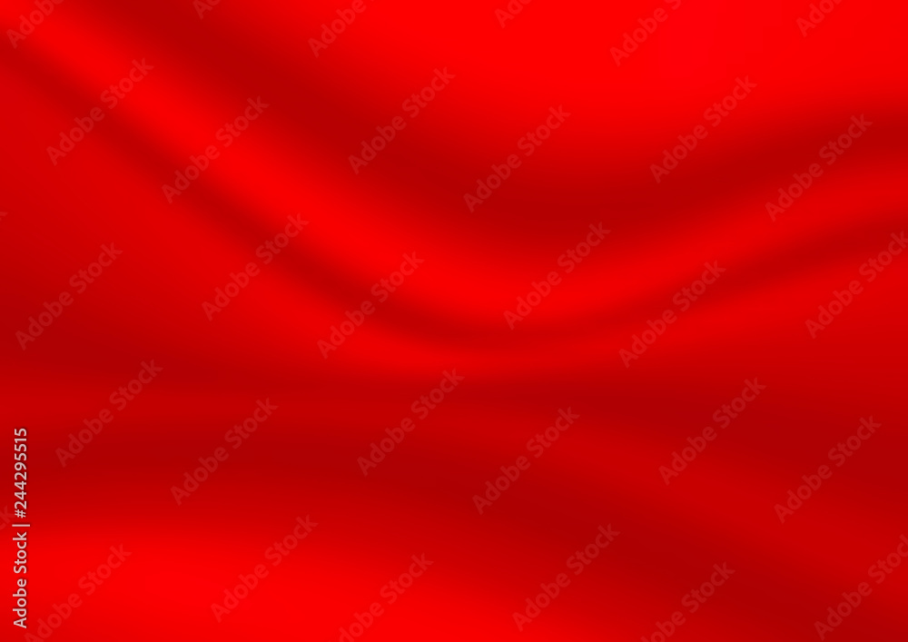 Abstract red vector background. Satin luxury cloth texture. Smooth elegant silk