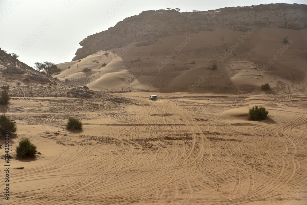 Pink Rock, Sharjah desert area, one of the most visited places for Off-roading, dune bashing and adventure by off roaders Pink Rock, Sharjah desert area, one of the most visited places for Off-roading, dune bashing and adventure by off roaders