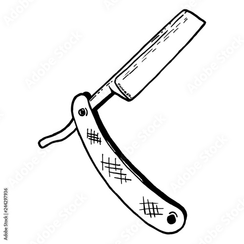 Barber blade illustration. Design element for poster, banner, menu, sign.