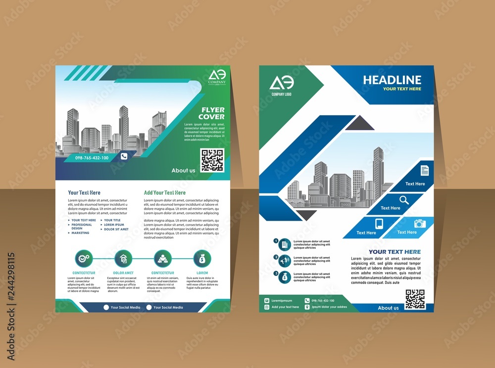 Corporate flyer, layout template. with elements and placeholder for picture. Corporate flyer, layout template. with elements and placeholder for picture.