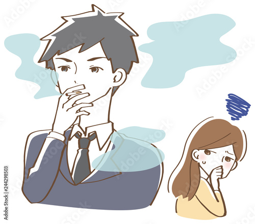 たばこを吸う男性