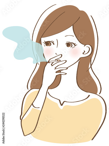 たばこを吸う女性