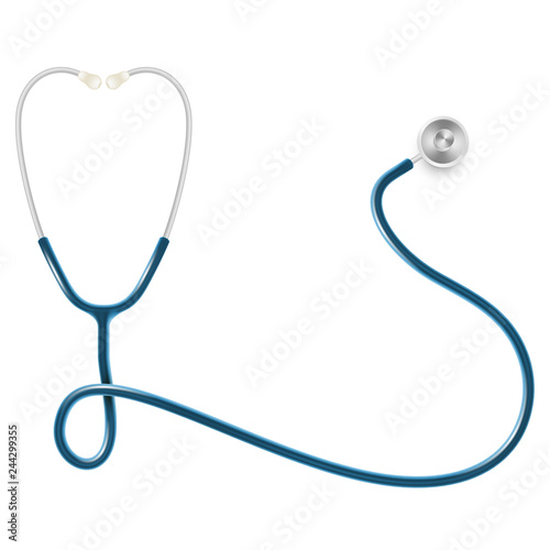 Medical and Health care concept, doctor s stethoscope isolated on white background. EPS 10