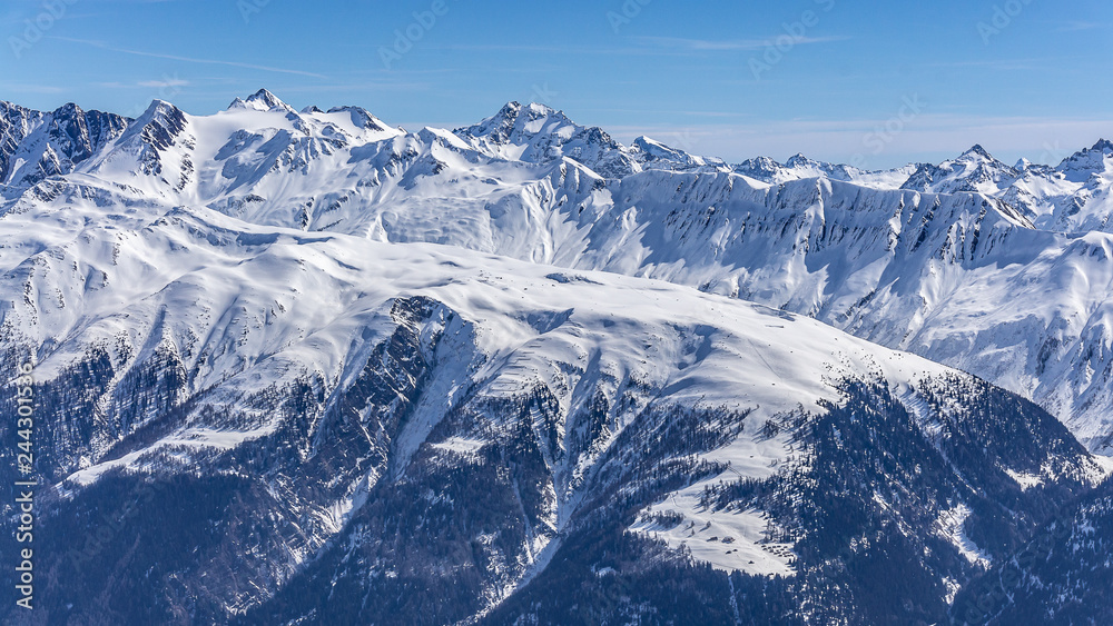 Fototapeta premium Panorama view on alps from Eggishorn