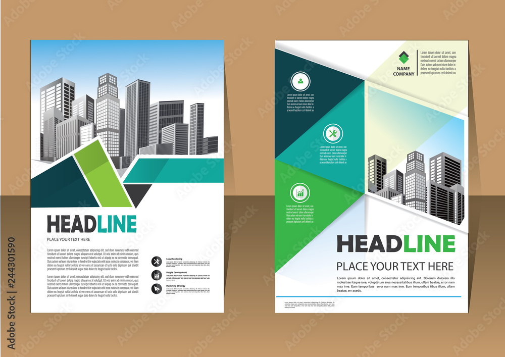 Brochure template layout, cover design annual report, magazine, flyer or booklet in A4 with blue geometric shapes on polygonal background Brochure template layout, cover design annual report, magazine, flyer or booklet in A4 with blue geometric shapes on polygonal background