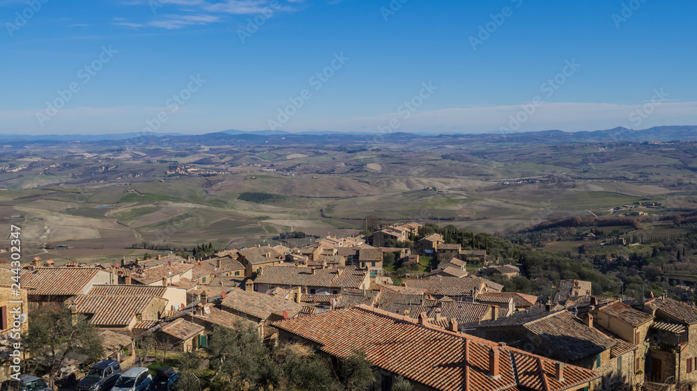 Panorama of the Chianti countryside around Montalcino