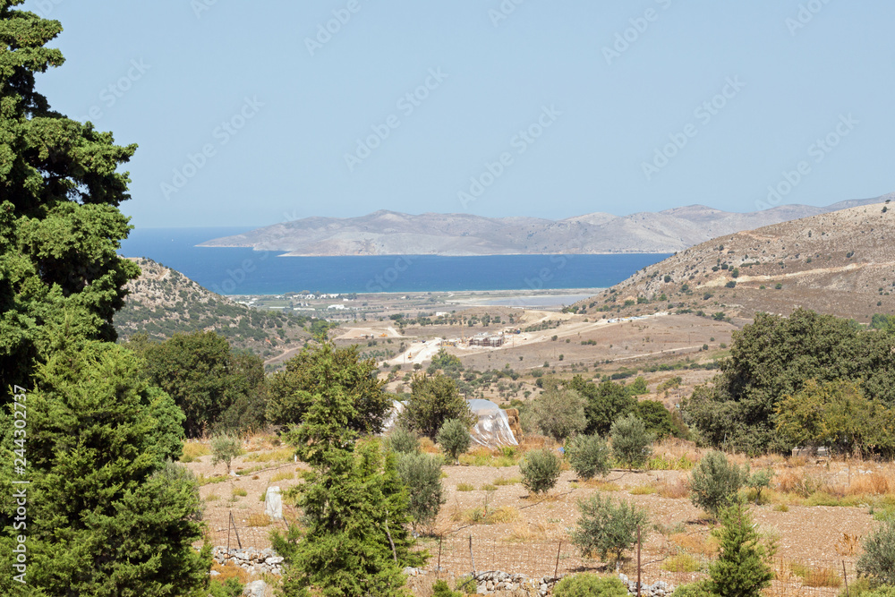 view from the hills on kos island greece