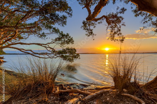 Sunset Myall Lakes. Calm waters clear skies, Australia © Craig Milsography