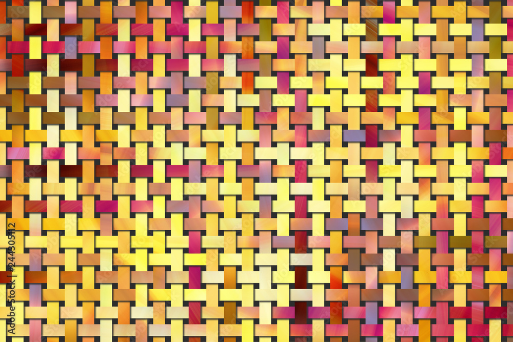 Fototapeta premium Woven mat, rattan, texture for design background.