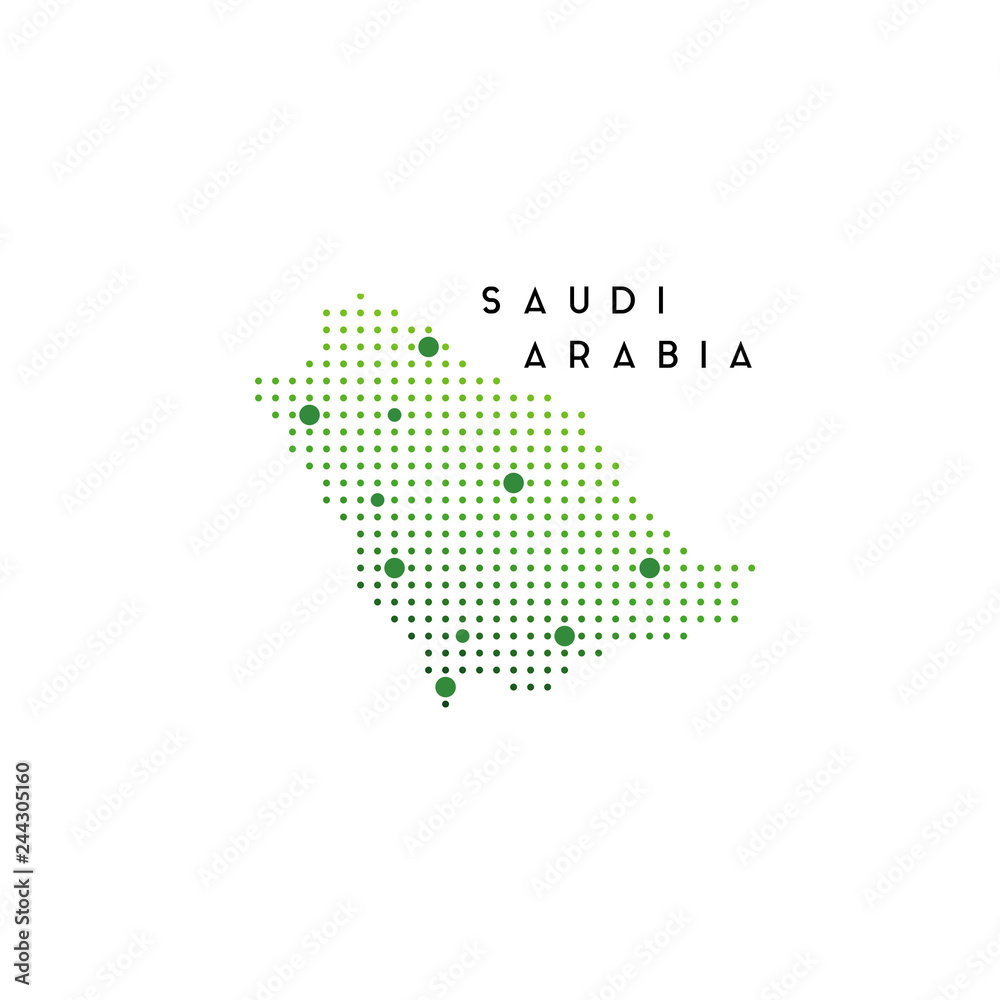 dotted Saudi Arabia map logo design inspiration