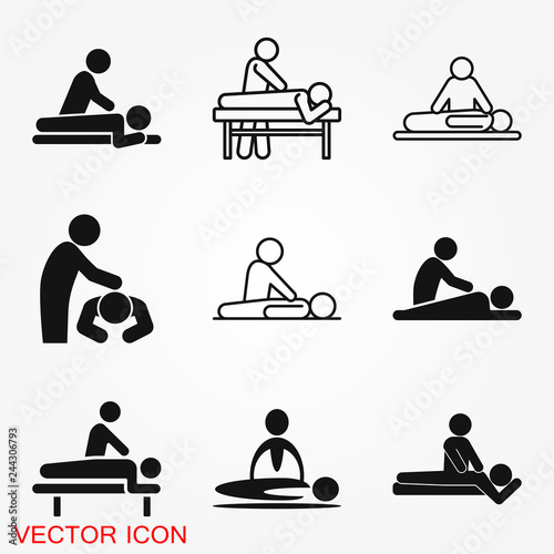 Massage Icon. spa vector logo, illustration, vector sign symbol for design