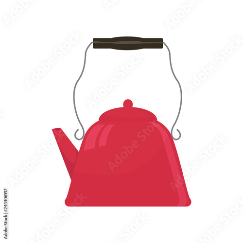 Beautiful colored teapot for brewing tea and boiling water. Teapot unusual shape.