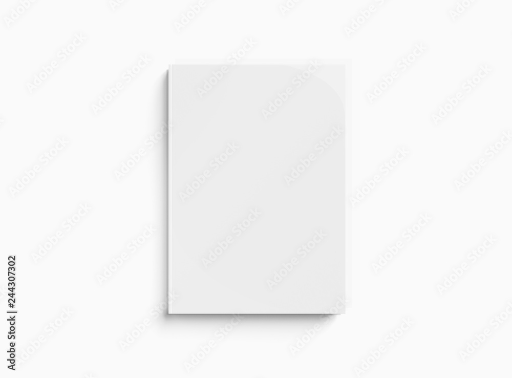 Blank hardcover book mockup on white 3D rendering Blank hardcover book mockup on white 3D rendering