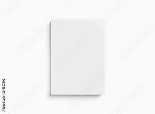 Blank hardcover book mockup on white 3D rendering