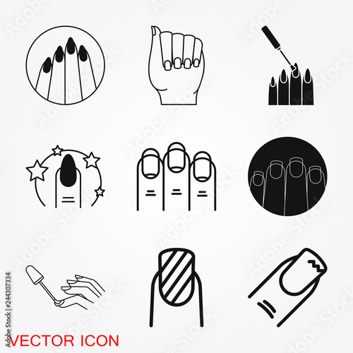 Nail icon logo, illustration, vector sign symbol for design