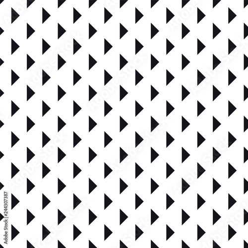 Abstract seamless pattern with black graphic triangles