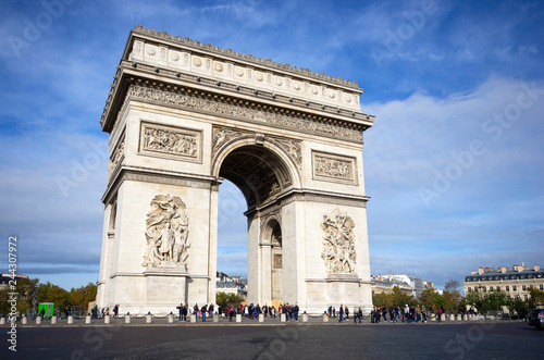Paris / France - October 28 / 2017:View of tourists visiting Arc de triomphe