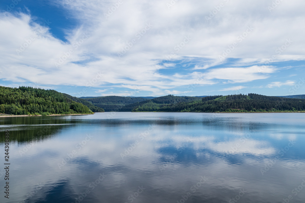 Zillierbach Dam lake in Harz, Germany