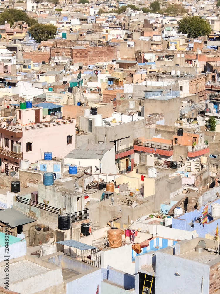 View of Jodhpur cityscape in sunny day.