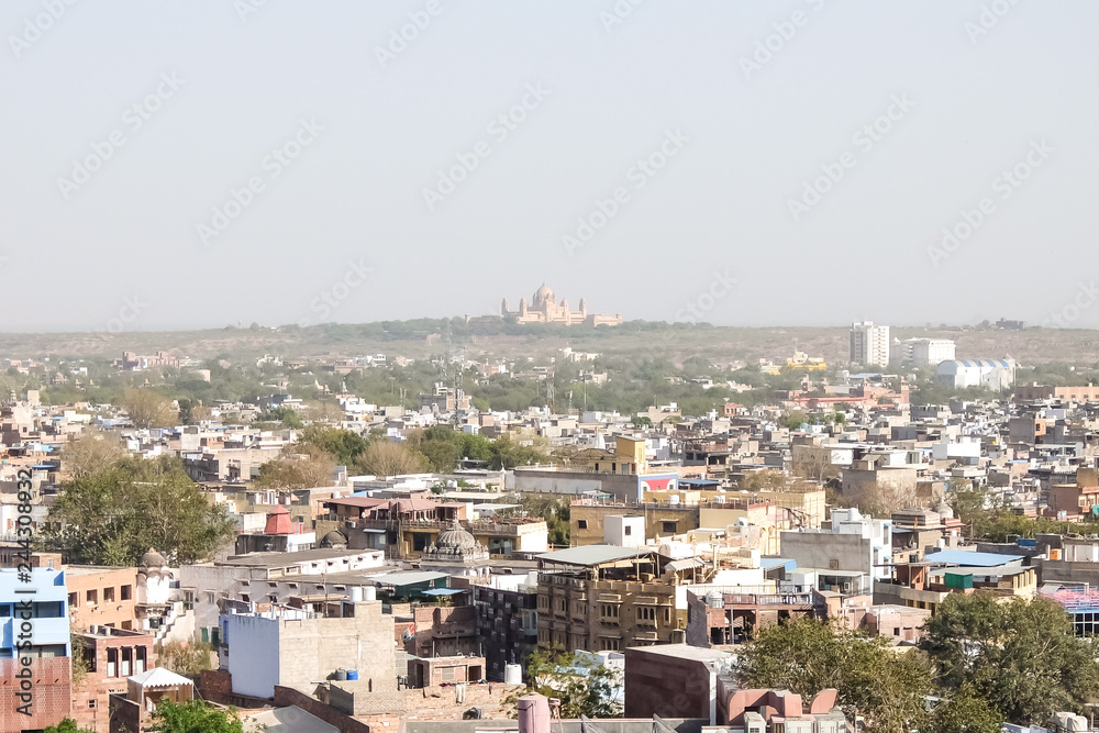 View of Jodhpur cityscape in sunny day.
