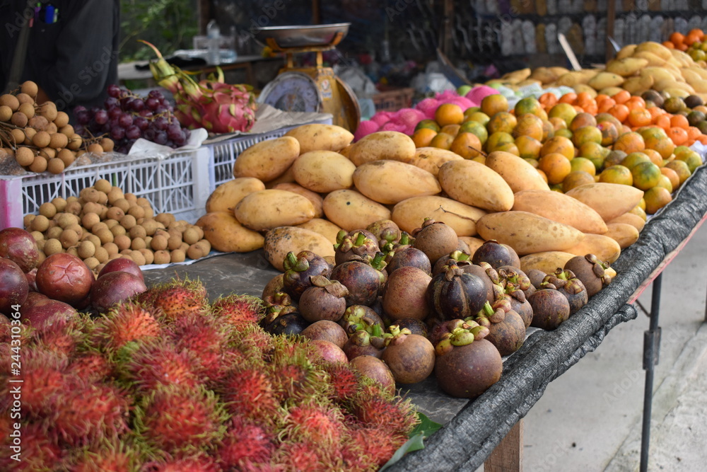 Fresh fruits on a local market in Thailand, Asia