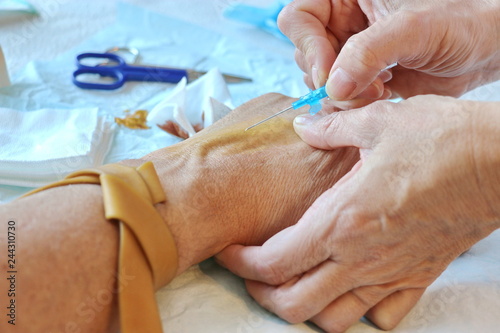Pose d'une perfusion