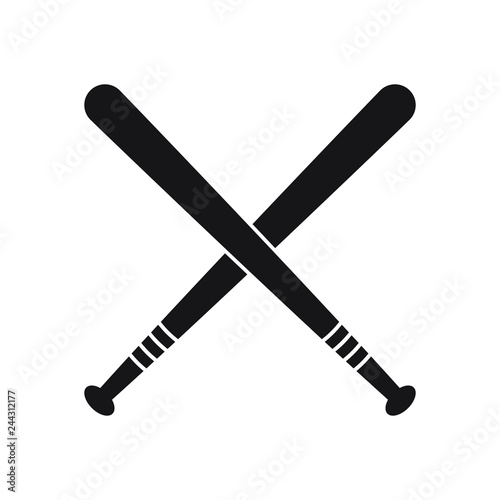 Baseball Crossed Bats vector illustration, isolated icon