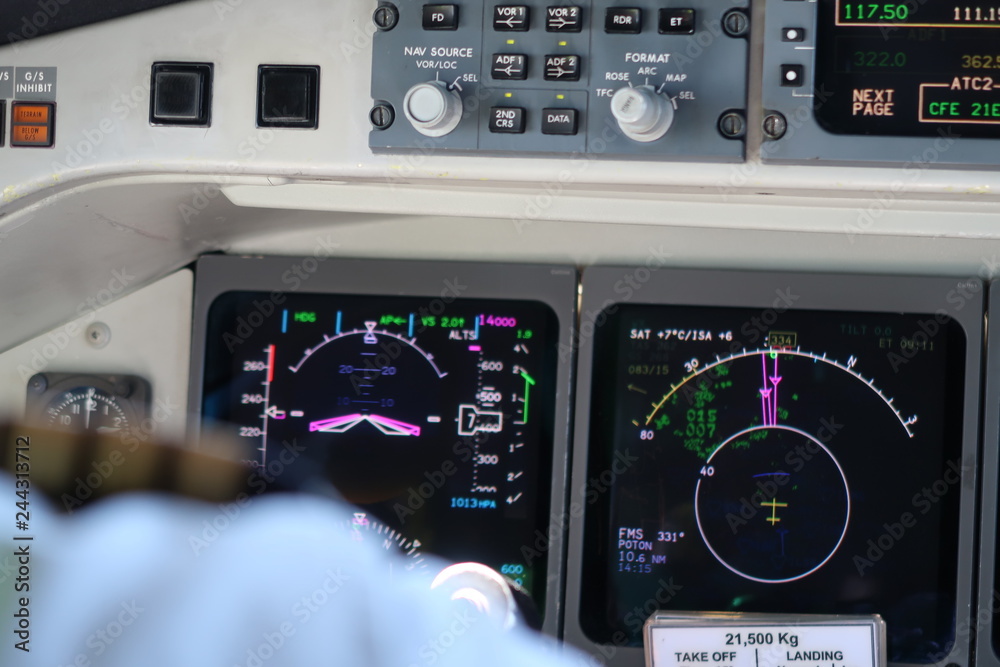 cockpit of airplane cockpit of airplane