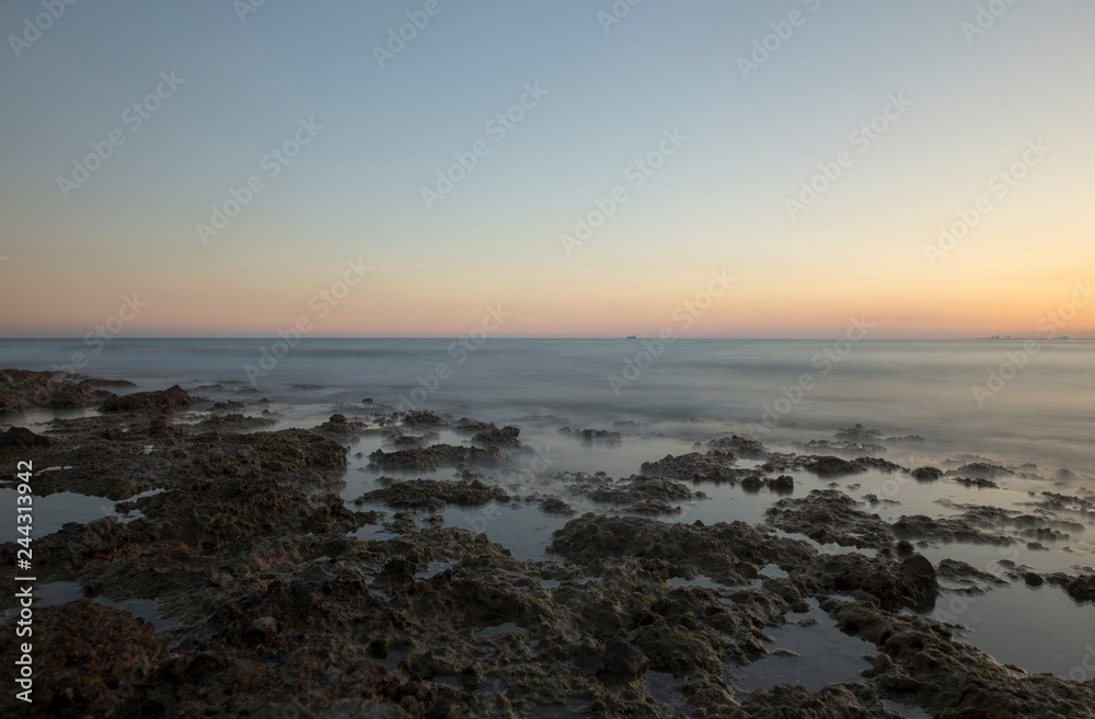 Obraz premium Sunset on the Costa Azahar next to Oropesa del Mar
