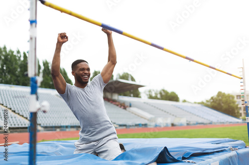 High jump in track and field. photo