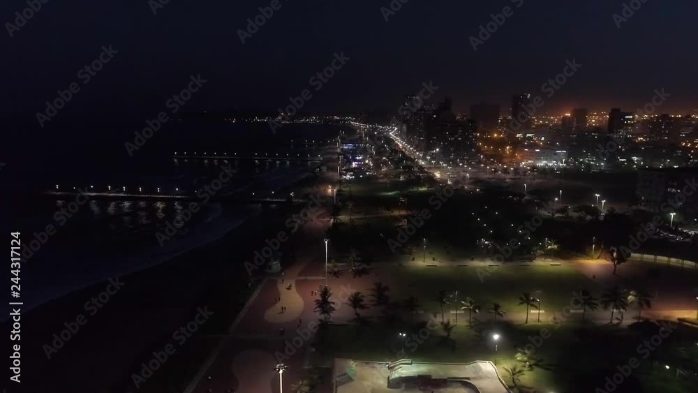 Durban Beachfront at night from above Durban Beachfront at night from above